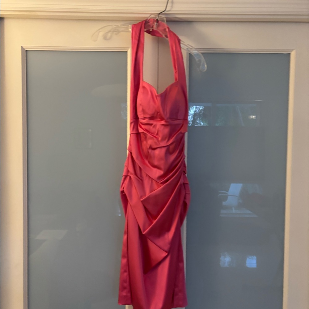 Elegant Pink Halter Dress